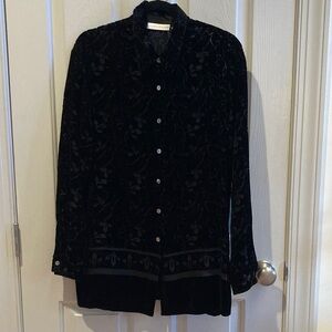 EUC Valerie Stevens Black Velvet Shirt